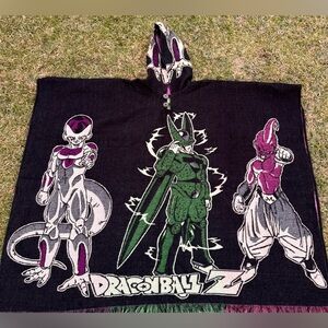 Anime inspired adult size alpaca poncho, unisex, one size, hooded.